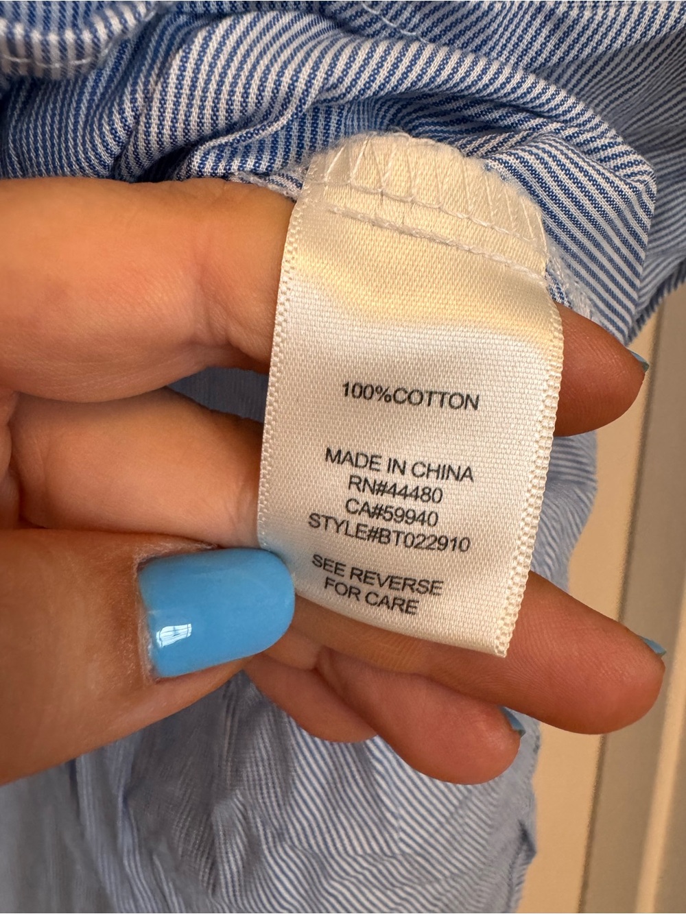 Light Blue Strappy Ruffle Cold-Shoulder Blouse - Picture 4 of 11